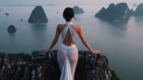 Qua Cao Geo Bay - Vietnamese folk drill EDM with a transparent super model in Halong Bay