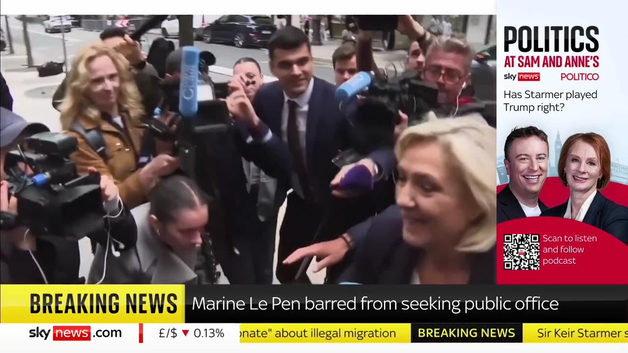 A French judge has ruled that far-right leader Marine Le Pen is barred from running
