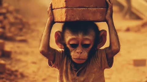 Life struggle of a baby monkey then his life