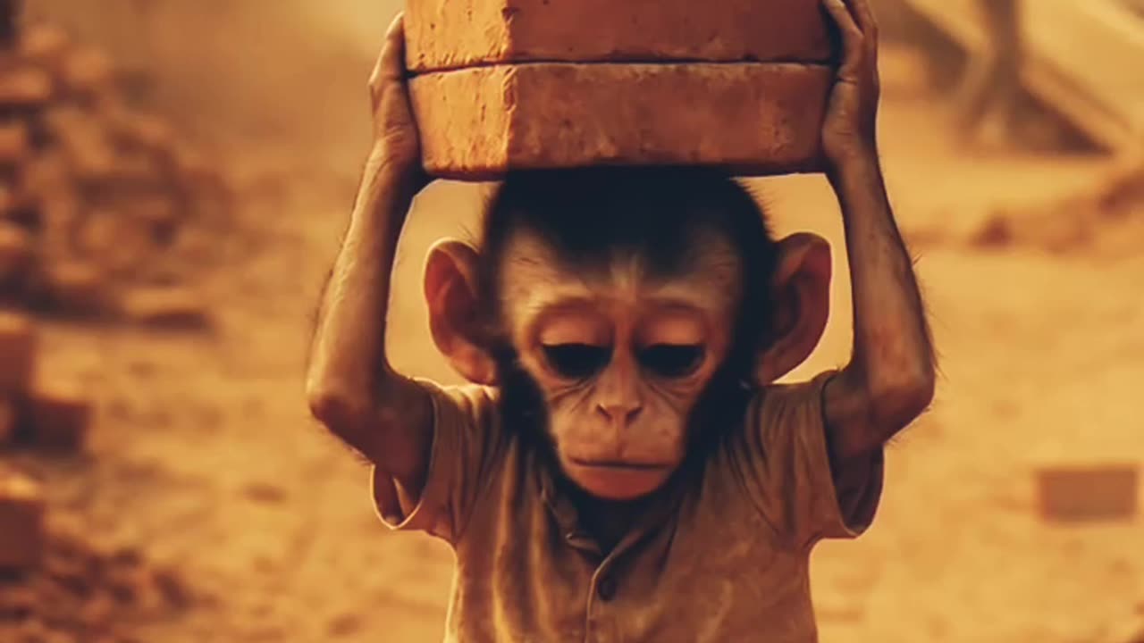Life struggle of a baby monkey then his life
