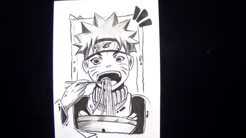 🍜 How to Draw Little Naruto Eating Ramen – Step-by-Step Anime Drawing Tutorial ✍️