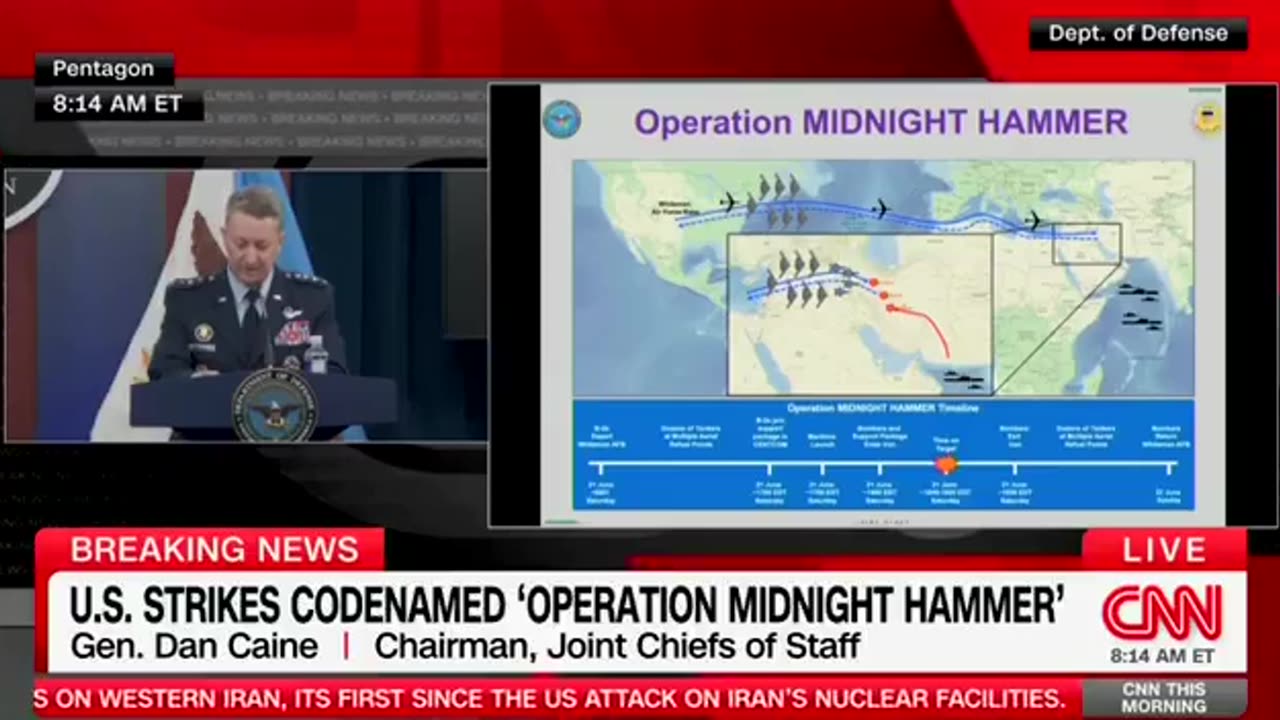 Joint Staff Gen Dan "Razin" Caine details last night's attacks on Iran Nuclear Facilities (6.22.25)