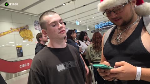 Dudes in line find out I'm famous!