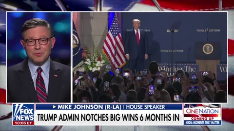 'We are bullish about the future because America is back,' says Mike Johnson