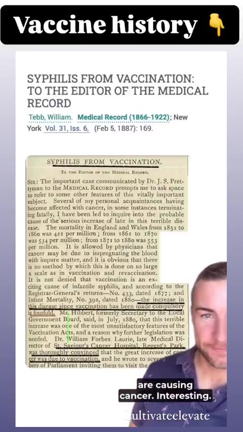 I "vaccini" uccidevano le persone negli anni 1880 e i dottori lanciavano l'allarme. Nel 1909 un noto medico sosteneva che la vaccinazione era la causa del cancro