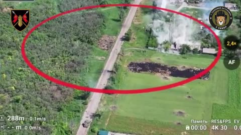 Ukrainian Leopard Tank Firing On Russian Positions