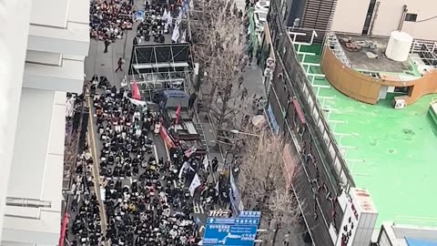 2025.2.15 광주 탄핵 찬반 집회 드론 비교영상