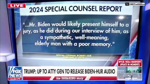 Trump said it’s up to Pam Bondi to release the Interview between Joe Biden and Prosecutor Hur
