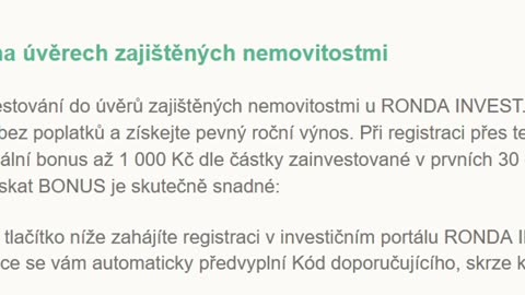 Získej 1% Bonus při Registraci na RondaInvest! 💰 #Investování