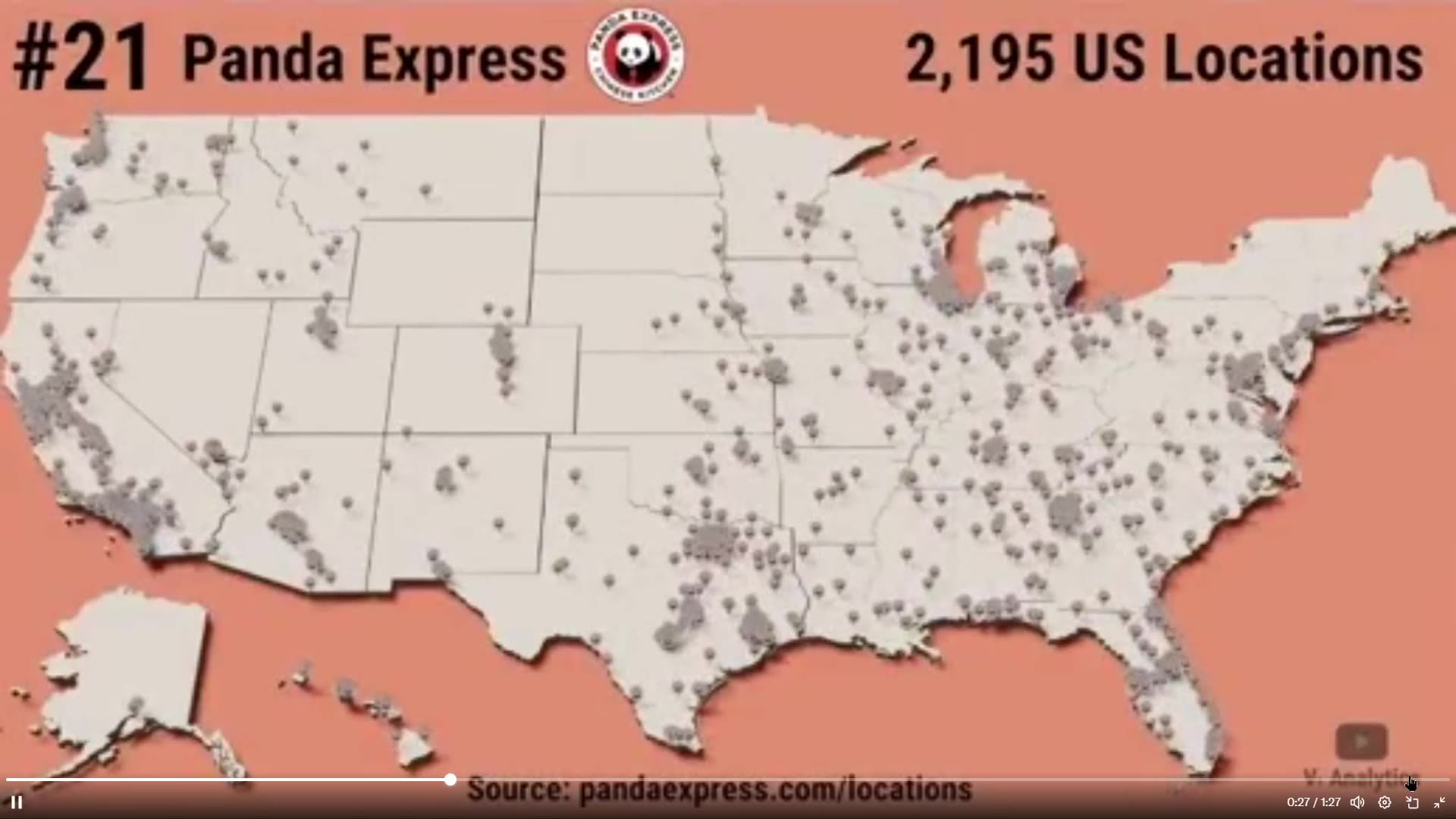 Here are the numbers and locations: Top 30 fast food chains in America