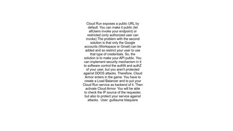 How do I make my cloud run link more secure