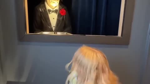 Little girl shows secret room!