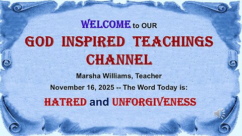 Hatred and Unforgiveness