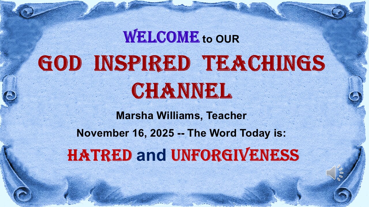 Hatred and Unforgiveness