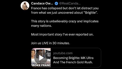 Candace Tweet ~ French Government Collapse