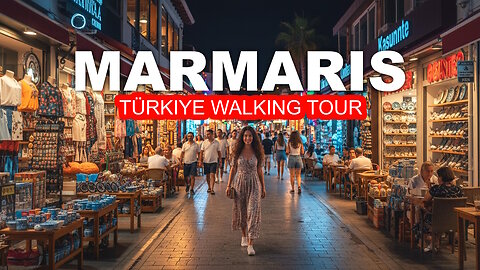 1 hour walking tour in Marmaris, Türkiye 4K 60 FPS. STILL A LOT OF PEOPLE IN OCTOBER!
