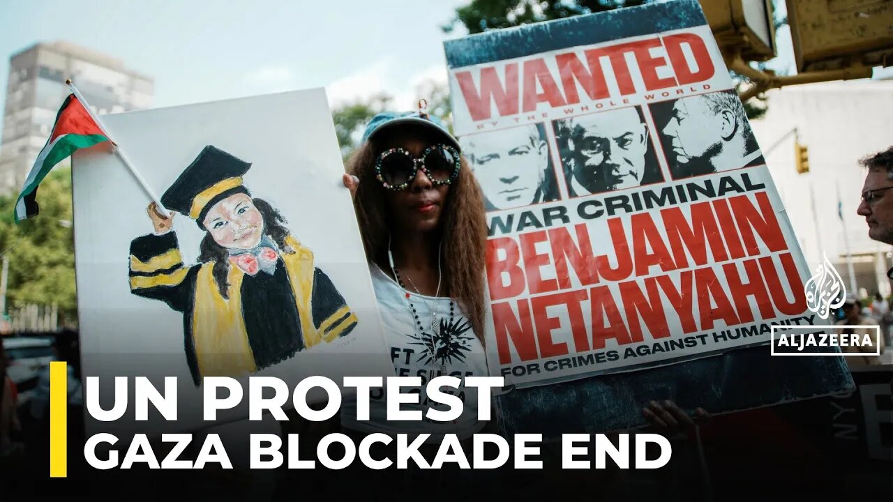 Protesters at UN demand end to Gaza blockade