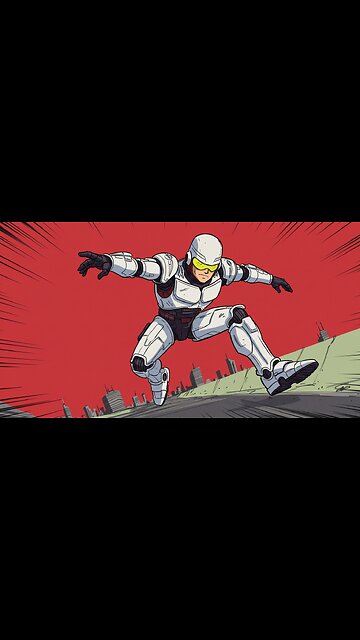 RoboCop Anime Action: Epic Mid-Air Leap!