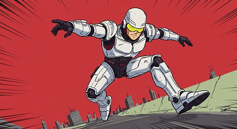 RoboCop Anime Action: Epic Mid-Air Leap!