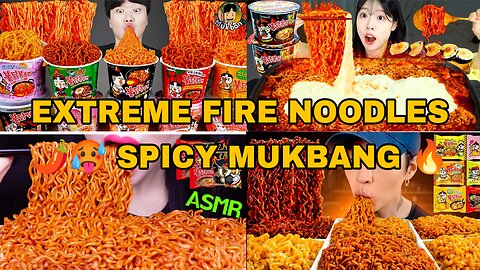 INSANE Spicy Fire Noodles Challenge 🔥 | Extreme Mukbang (No Water!)