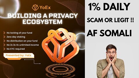 Yoexchange| Earn 1% daily| The Future Of Blockchain| Af-somali