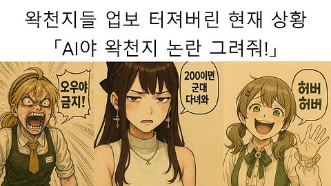 AI야! 이세돌 논란 일러스트로 그려줘! - 왁천지들 업보 강제 청산 당하는 중~!