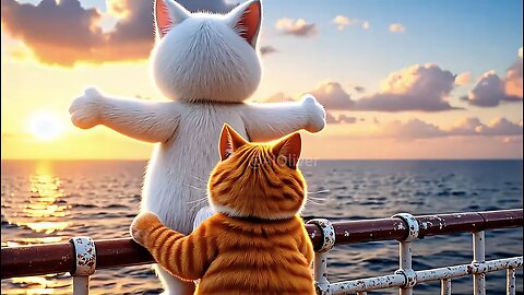 Cat in romantic mood (Titanic scene)