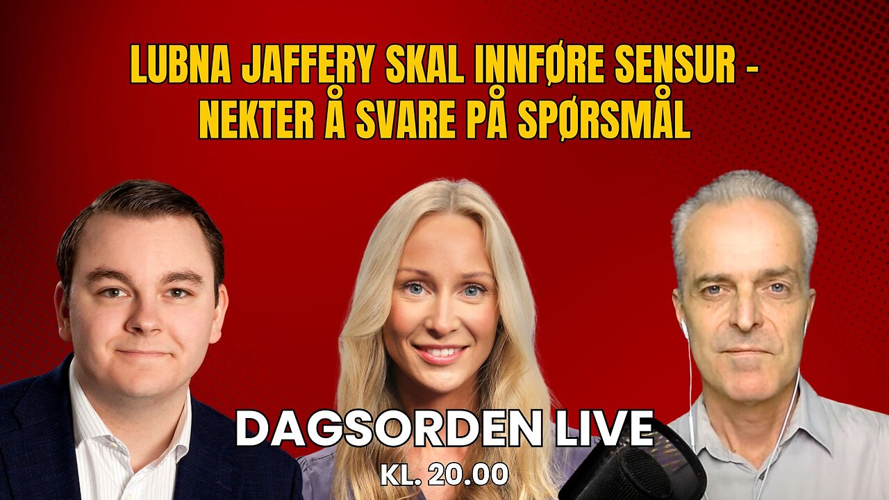 Lubna Jaffery vil innføre sensur – nekter å svare på kritiske spørsmål | Dagsorden 2. juli