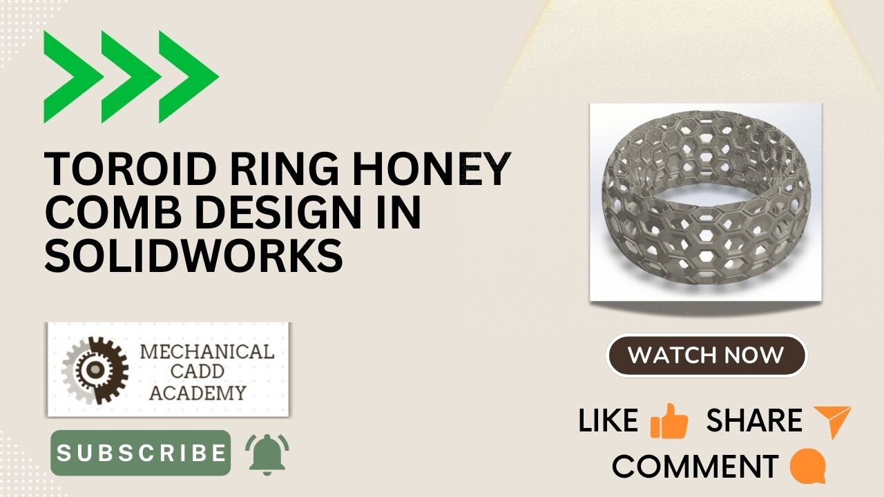 "Master SolidWorks Tutorial in Hindi | How to design a Toroid Ring Honeycomb | Step-by-Step Guide"