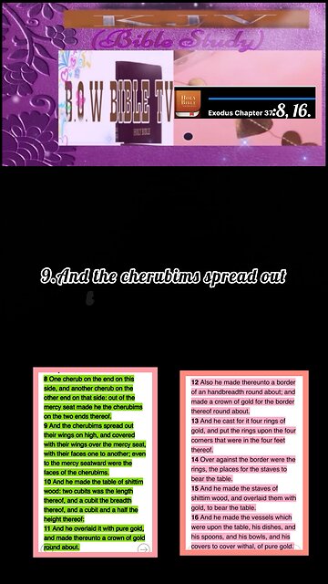 Good Morning ☀️ Let’s Read. Exodus Chapter 37:8,16:(KJV)