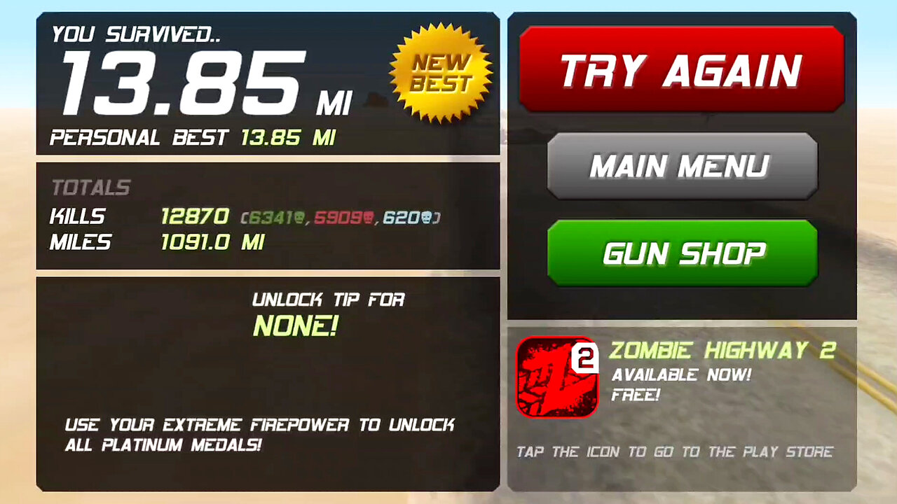 Going 13.85 miles on Zombie Highway