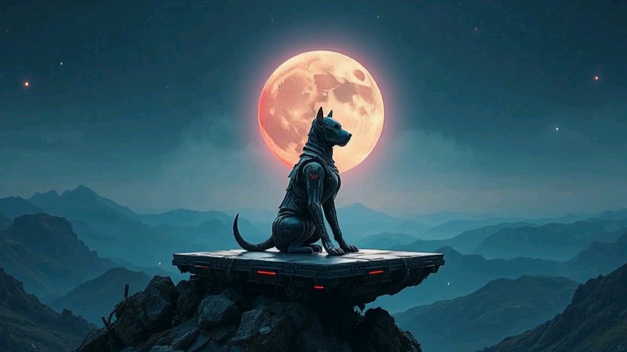 a dog on mountain