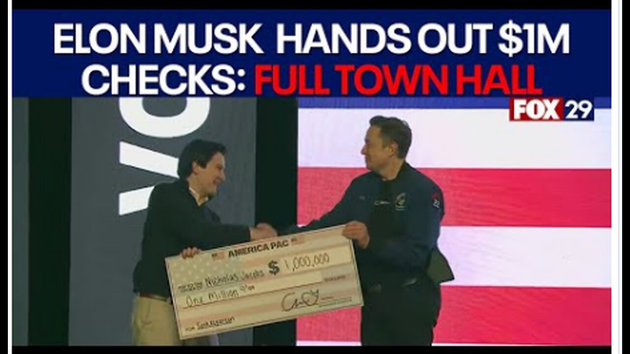 FULL RALLY: Elon Musk Shocks Crowd by Giving Away $1M Checks in Wisconsin!