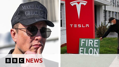 Tesla faces challenges after protests over Elon Musk controversy | BBC News