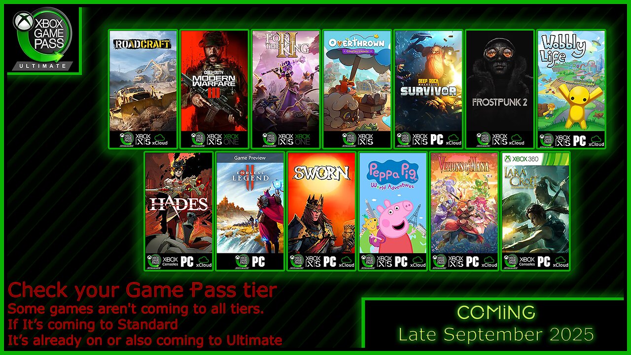 Coming to Xbox Game Pass Late September 2025