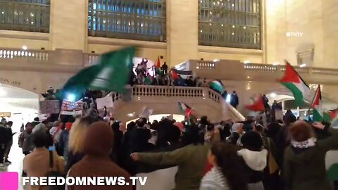 Hamas & Palestine protesters shut down Grand Central Station in NYC