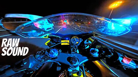 Honda CBR 600 F4i Highway ROCKET Ride at Night POV 4K RAW Sound by Combastaboyy