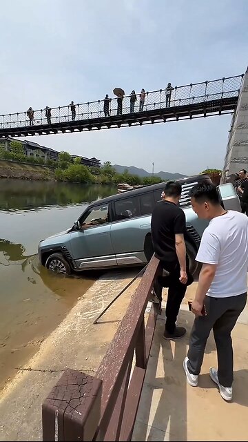 How powerful was the car that ran over the water?