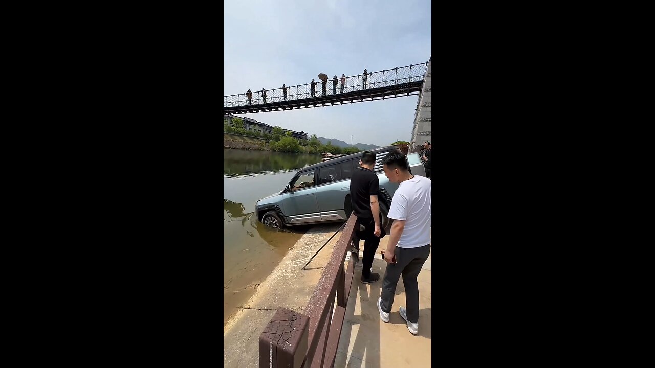 How powerful was the car that ran over the water?