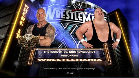WWE 2k24 The Rock(c) vs King Kong Bundy