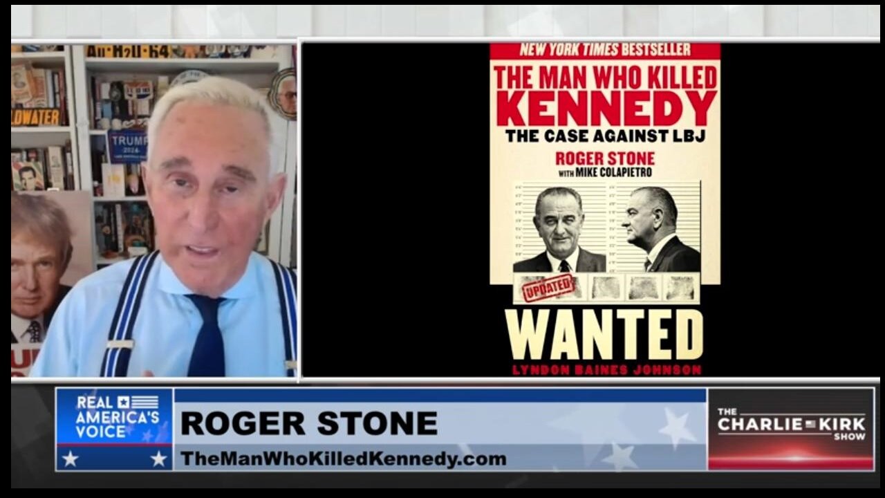 Roger Stone talks about motives for President Kennedy's Assassination & what the JFK Files confirm~ Charlie Kirk Show (3/20/25)