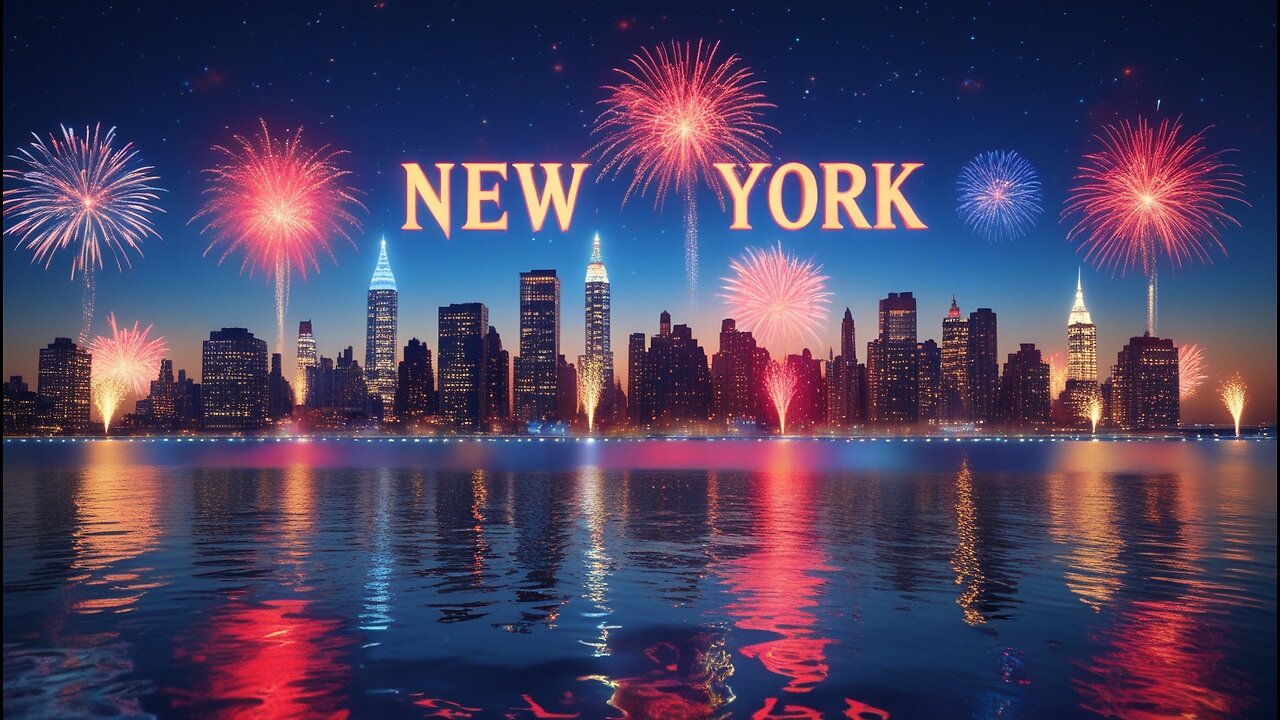 🎆 Stunning Fireworks Over the NYC Skyline | Night View Across the Water