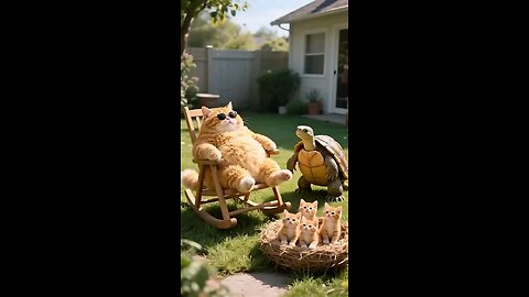 The orange cat also has such a day