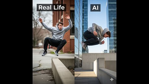 Real Life Vs AI 😂 (Parkour_Flips)