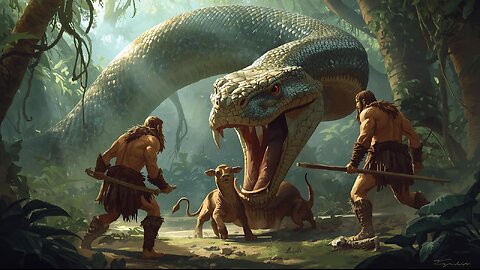 Prehistoric Battle | Early Humans vs GIANT PYTHON to Protect Their Herd