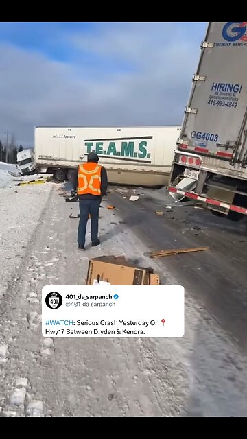 Hwy 17 Accident In Dryden