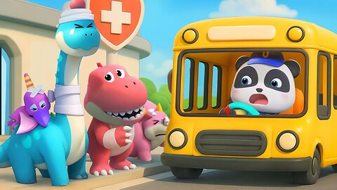 Dinosaur Rescue Bus | Wheels on the Bus | Nursery Rhymes & Kids Songs | BabyBus