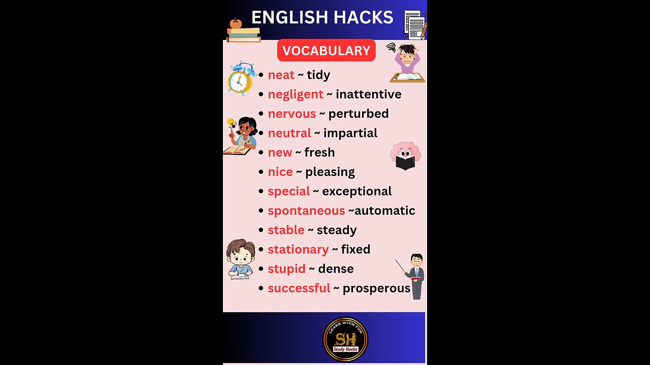 Most important daily use vocabulary for exam 2025 04 #studyhacks123 #vocabulary #english #shorts