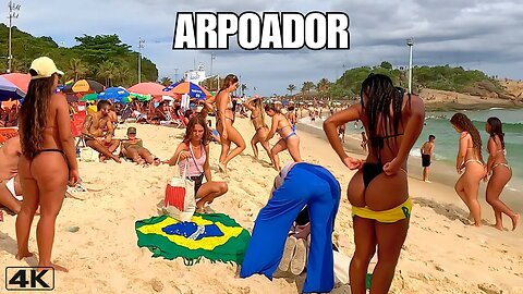 🇧🇷 4K Arpoador Beach last Sunday | Before the rain falls | Rio de Janeiro