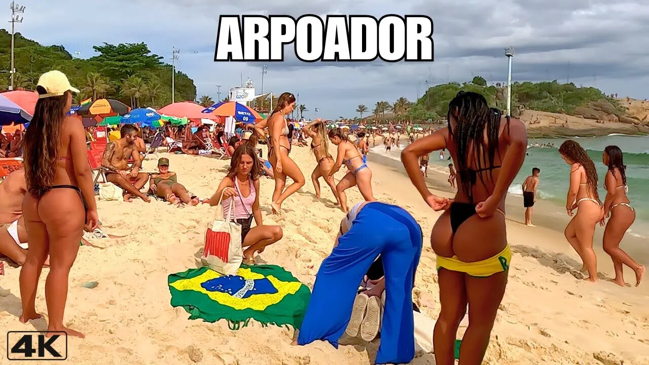 🇧🇷 4K Arpoador Beach last Sunday | Before the rain falls | Rio de Janeiro